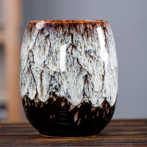 Keramische Mokken Set 4 Stuks met Gouden Accenten – Scandinavische Stijl Koffiebekers voor Dagelijks Gebruik | Sansoti