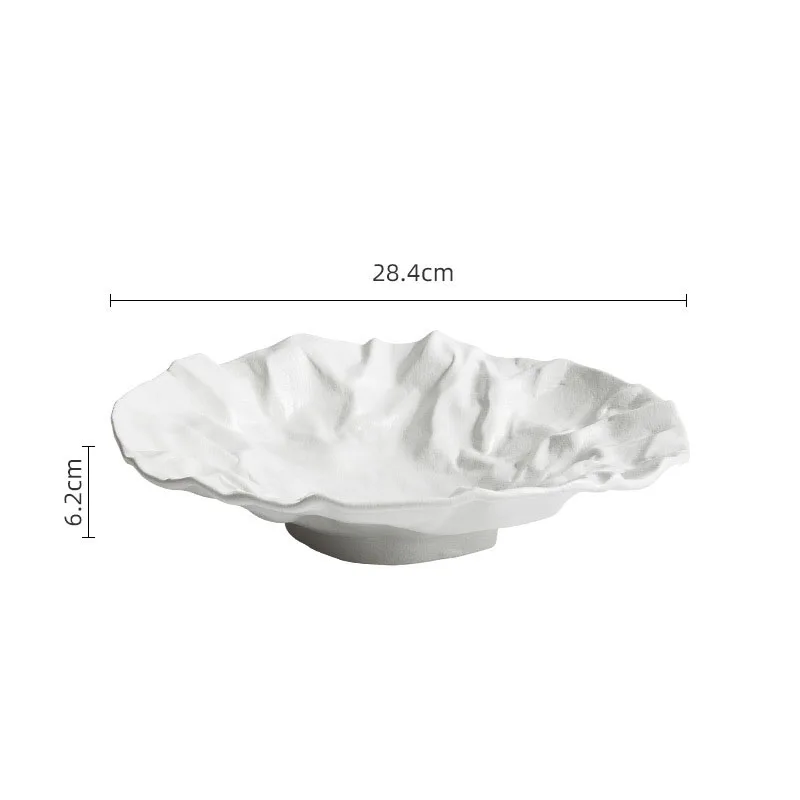 Keramische Kom met Golvende Structuur 23cm & 28cm Wit en Zwart Serviesschaal voor Salades en Soepen Stijlvol Tafelstyling | Sansoti