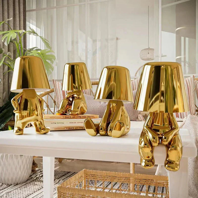 Decoratieve Tafellamp Denkende Figuur met USB Oplaadbare LED Verlichting voor Leeshoek en Werkplek | Sansoti