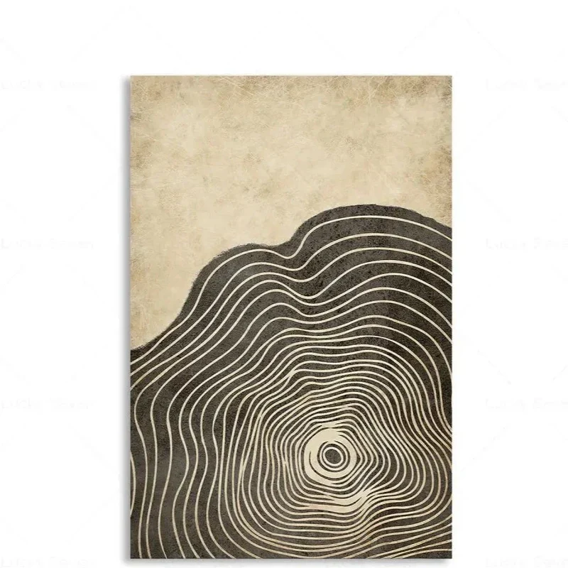 Abstracte Boomringen Canvas Wanddecoratie 60x40 cm Organische Textuur Art Print Rustiek Moderne Interieurstijl Natuurgeïnspireerd | Sansoti