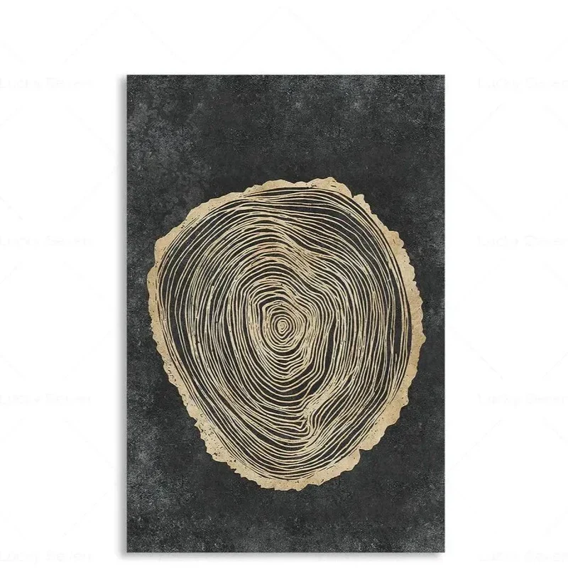 Abstracte Boomringen Canvas Wanddecoratie 60x40 cm Organische Textuur Art Print Rustiek Moderne Interieurstijl Natuurgeïnspireerd | Sansoti