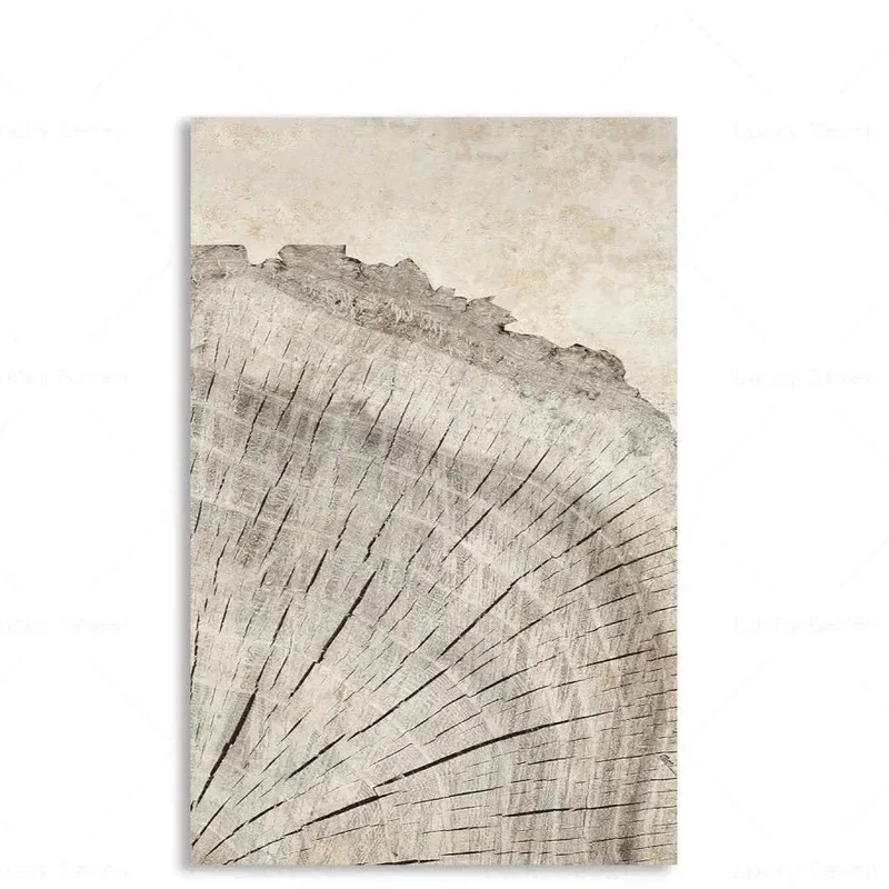 Abstracte Boomringen Canvas Wanddecoratie 60x40 cm Organische Textuur Art Print Rustiek Moderne Interieurstijl Natuurgeïnspireerd | Sansoti