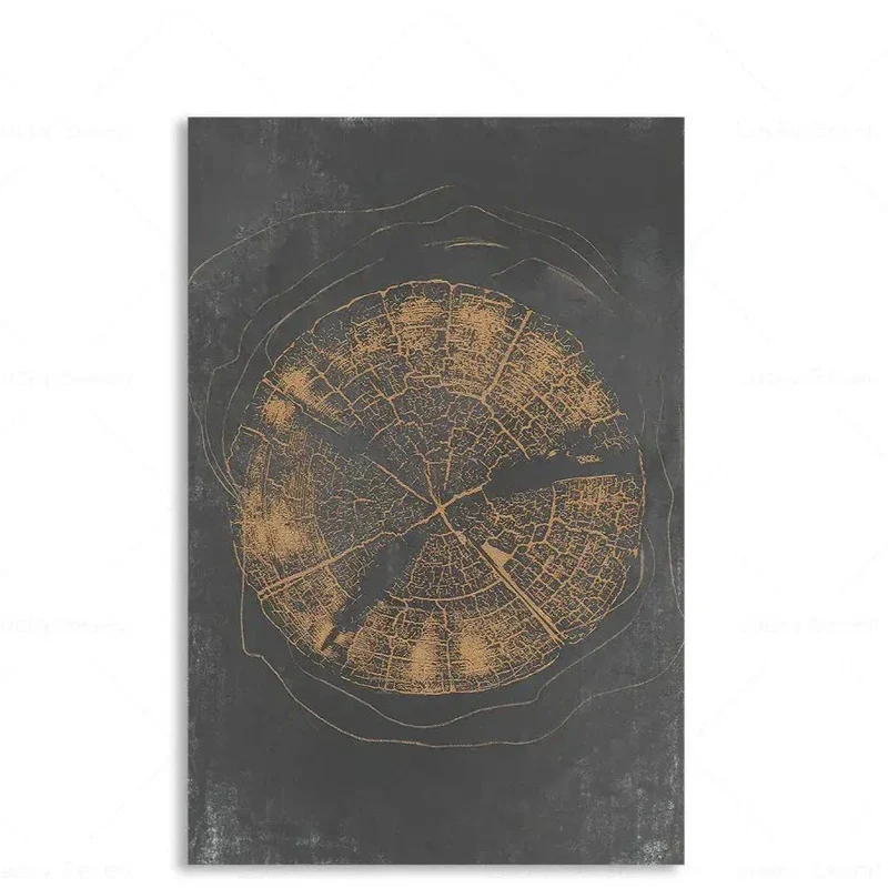Abstracte Boomringen Canvas Wanddecoratie 60x40 cm Organische Textuur Art Print Rustiek Moderne Interieurstijl Natuurgeïnspireerd | Sansoti