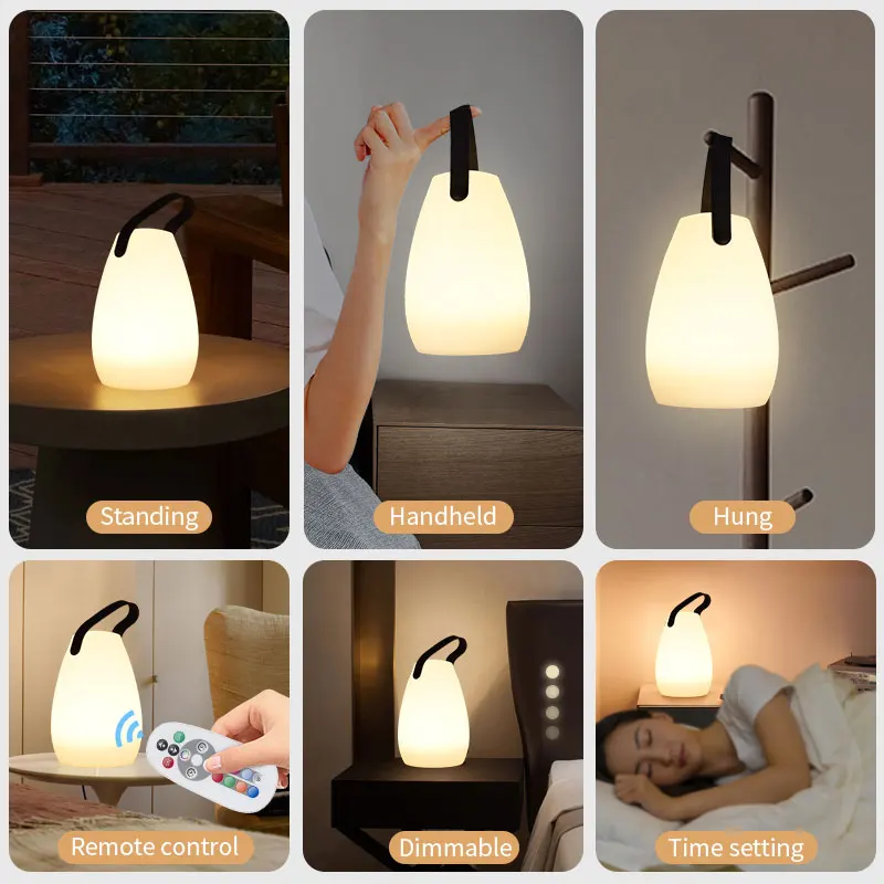 Draadloze Outdoor Lamp Oplaadbaar met Afstandsbediening | 8 Kleuren Dimbaar voor Tuin en Terras | Sansoti