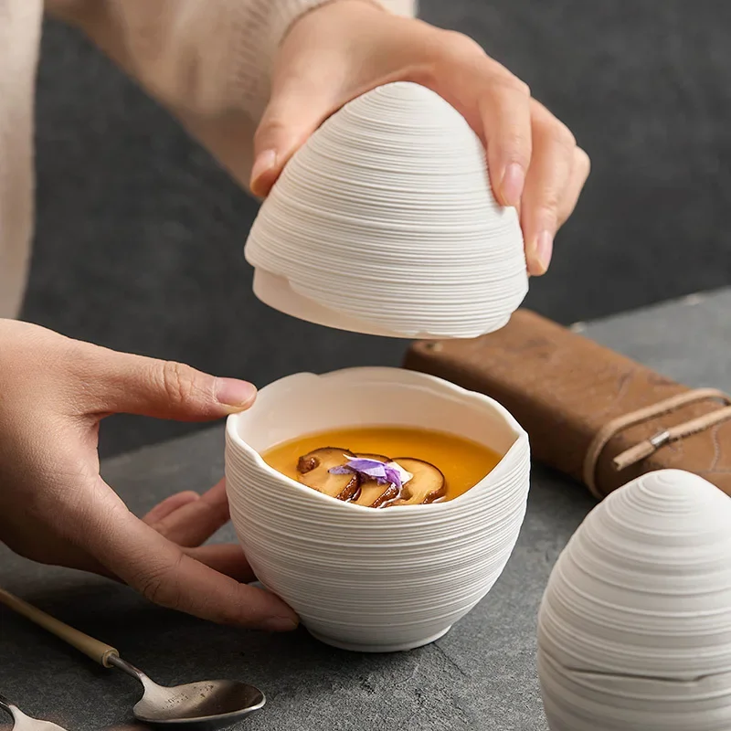 Keramische Eivormige Schaal – Handgemaakt Servies voor Fruit, Desserts en Soepen | Vaatwasserbestendig | Sansoti