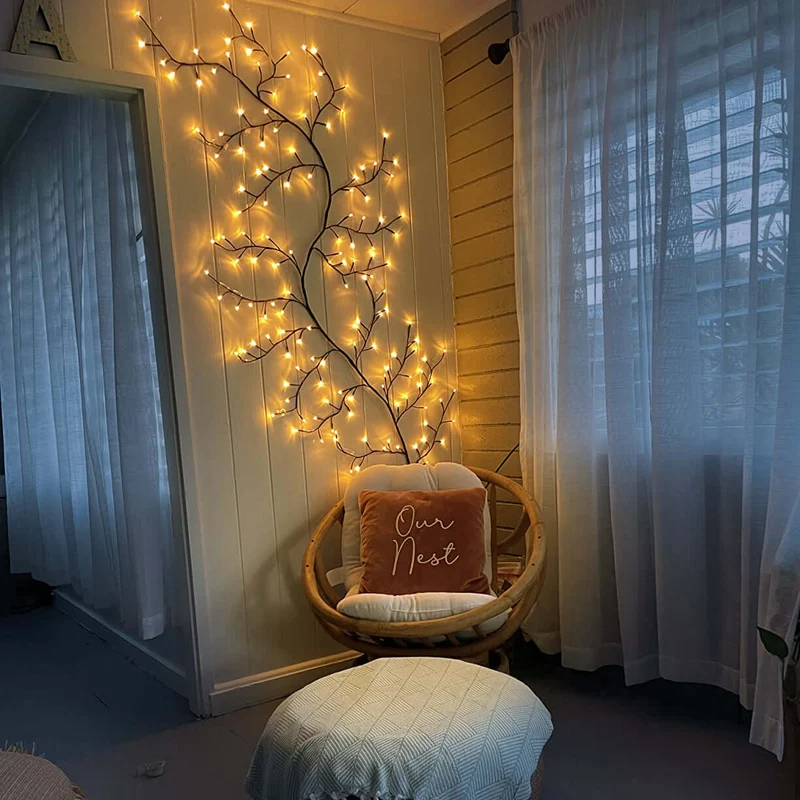 LED Wilgentakken Sfeerverlichting met Dimfunctie – Flexibele 2 Meter Decoratielamp voor Binnen | Sansoti