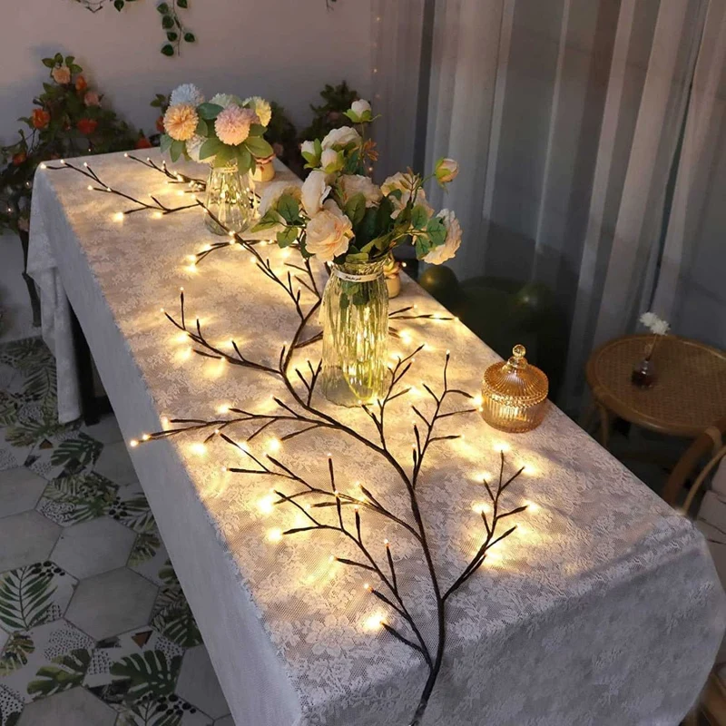 LED Wilgentakken Sfeerverlichting met Dimfunctie – Flexibele 2 Meter Decoratielamp voor Binnen | Sansoti