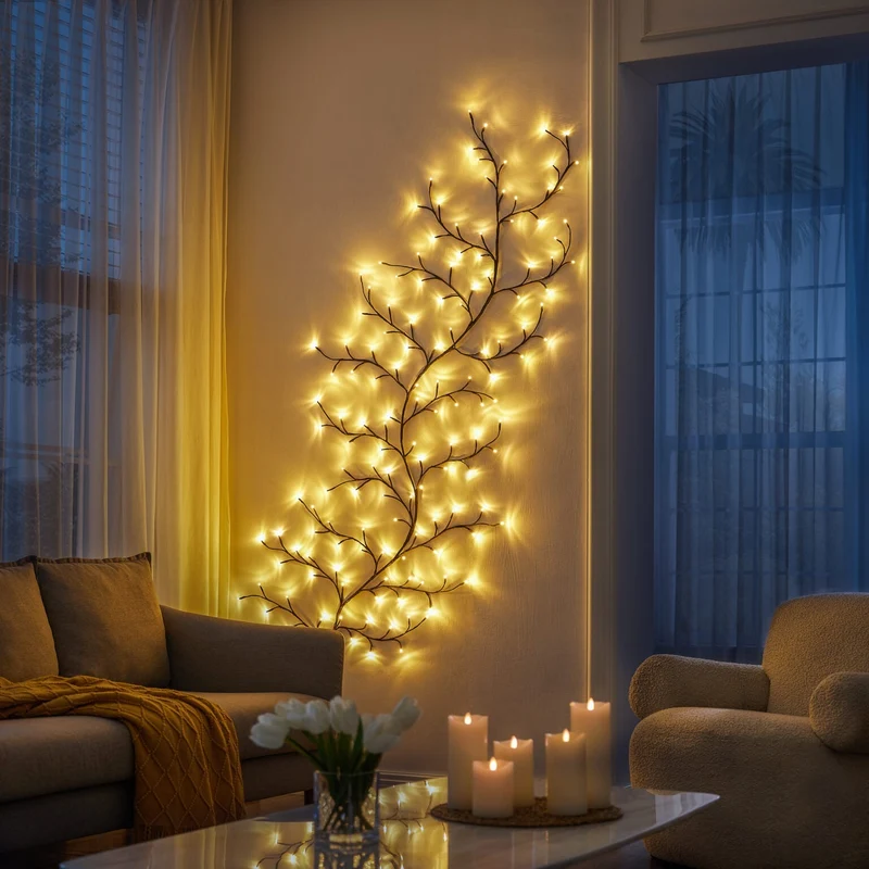 LED Wilgentakken Sfeerverlichting met Dimfunctie – Flexibele 2 Meter Decoratielamp voor Binnen | Sansoti