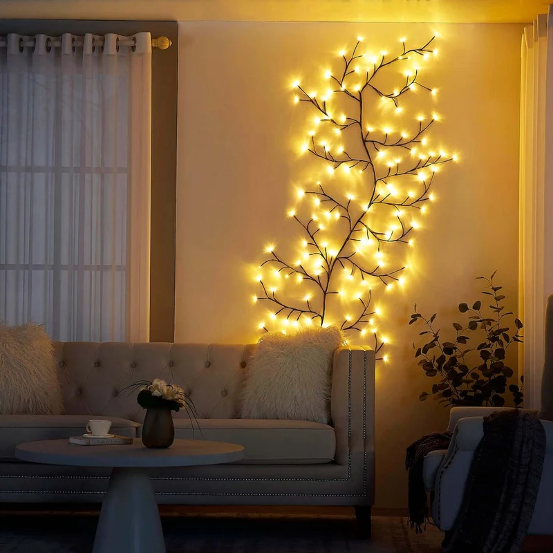 LED Wilgentakken Sfeerverlichting met Dimfunctie – Flexibele 2 Meter Decoratielamp voor Binnen | Sansoti