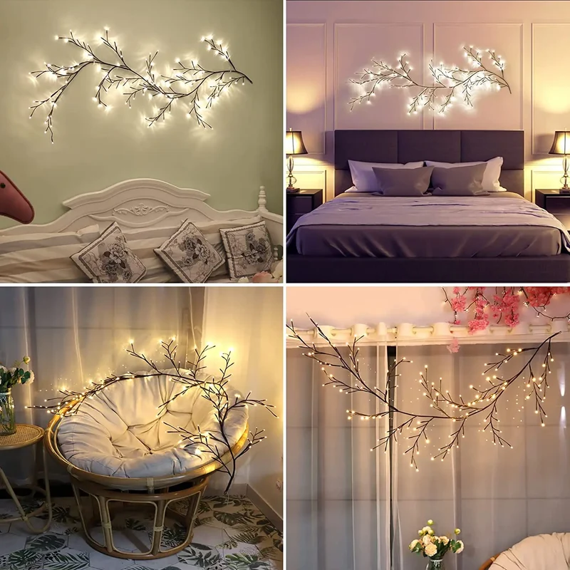 LED Wilgentakken Sfeerverlichting met Dimfunctie – Flexibele 2 Meter Decoratielamp voor Binnen | Sansoti