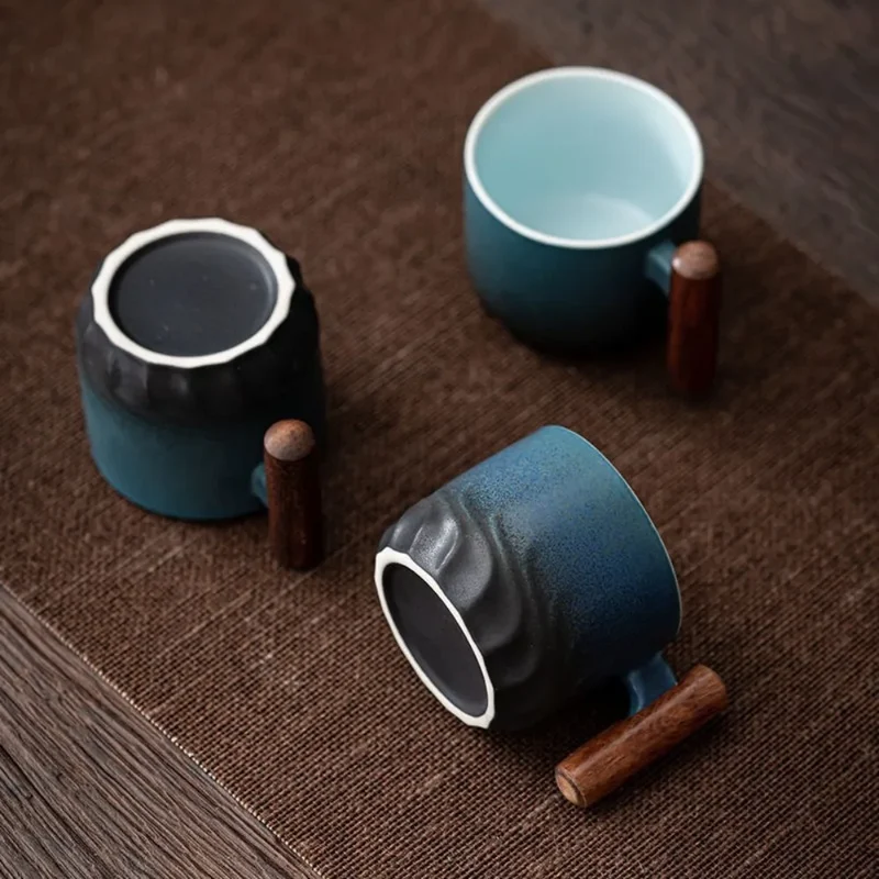 Keramische Koffiemok met Handvat 520ml – Klassiek Design Koffiebeker voor Thee Cappuccino Latte – Handgeschilderde Keramiek – Retro Stijl Theemok Dagelijks Gebruik | Sansoti