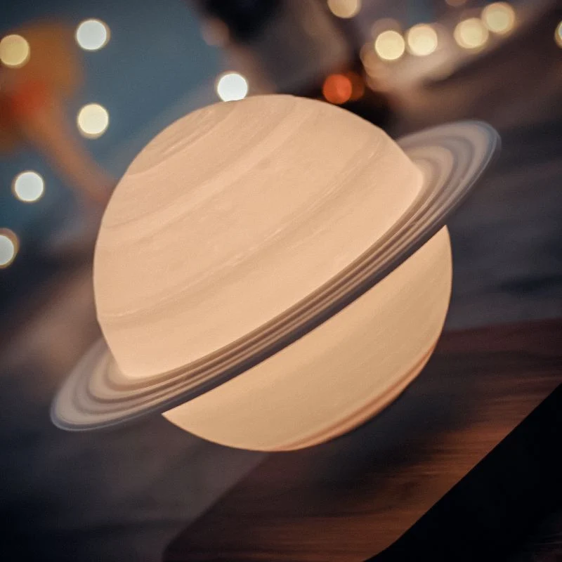 Zwevende Planeet Lamp met Magnetische Levitatietechnologie - Roterende Saturnus Nachtlamp met Verstelbare Verlichting - Houten Basis met 3D Print Details voor Woonkamer Slaapkamer Bureau Decoratie | Sansoti