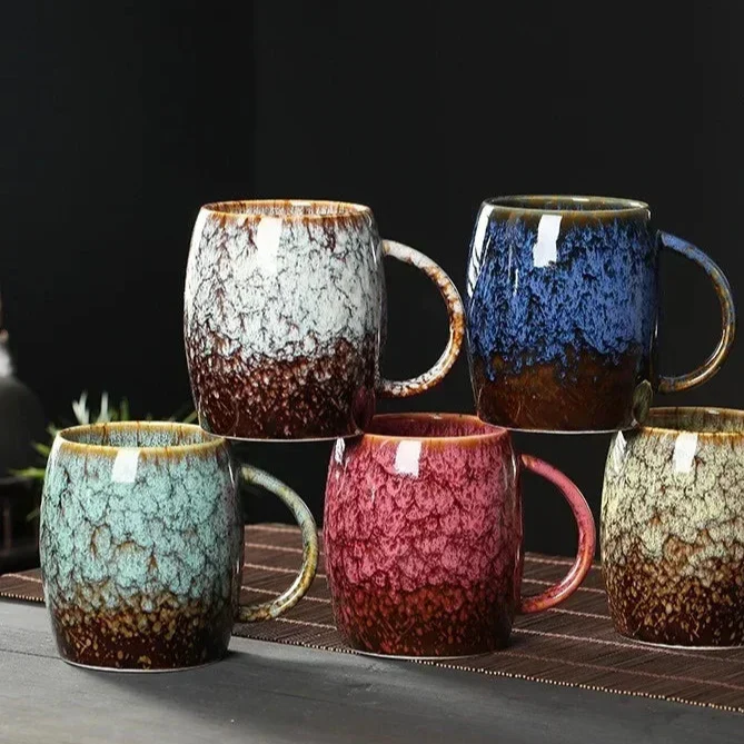 Keramische Koffiemok met Artisanaal Glanzend Oppervlak – Hittebestendig Servies voor Koffie Thee Ontbijt – Handgemaakte Keramiek Drinkbeker | Sansoti