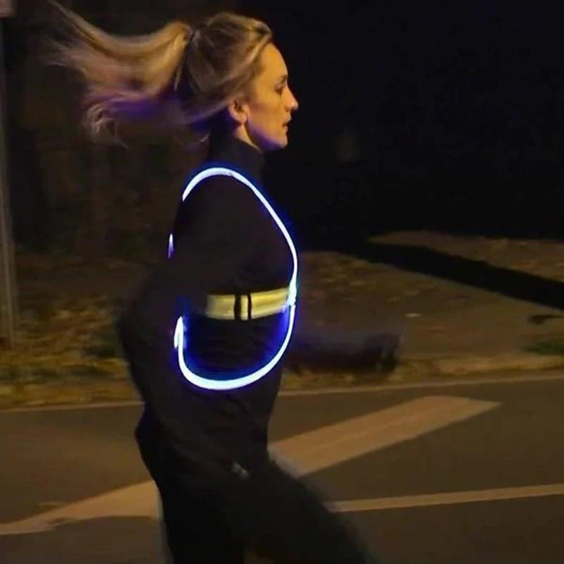 Reflecterend Hardloopvest met LED-verlichting | 360° Zichtbaarheid | Verstelbaar | Voor Hardlopen, Wielrennen, Wandelen | Waterdicht & Lichtgewicht Veiligheidsvest | Sansoti
