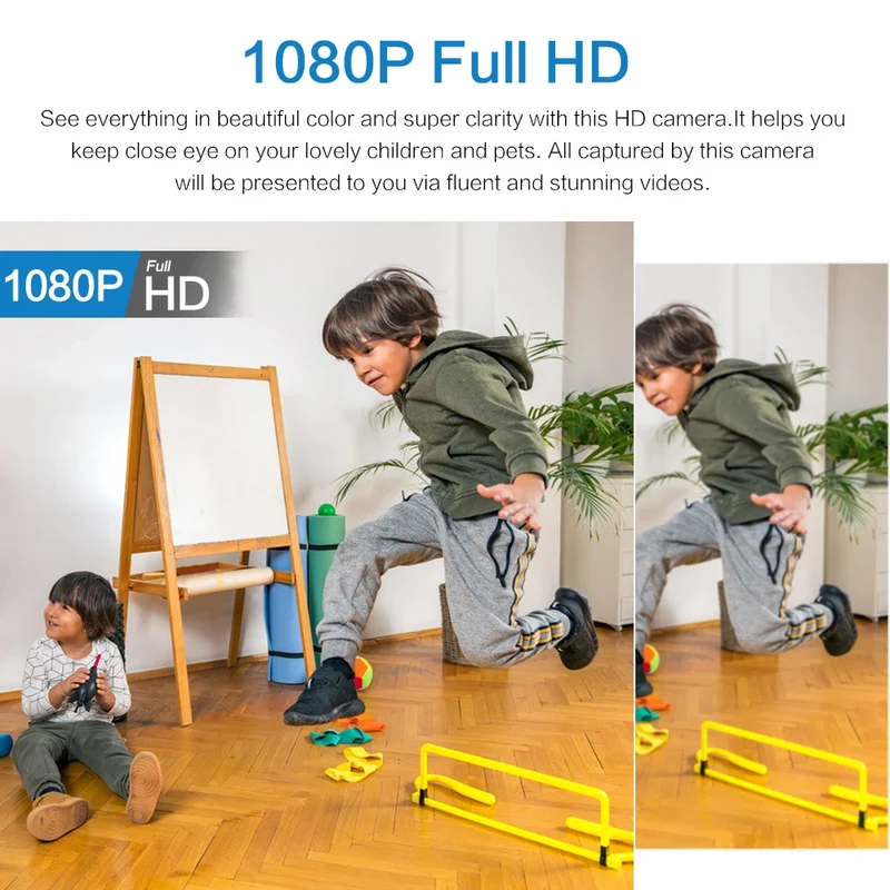 Waterdichte Mini Beveiligingscamera met Nachtzicht WiFi 1080P HD 160° Brede Hoek | Sansoti