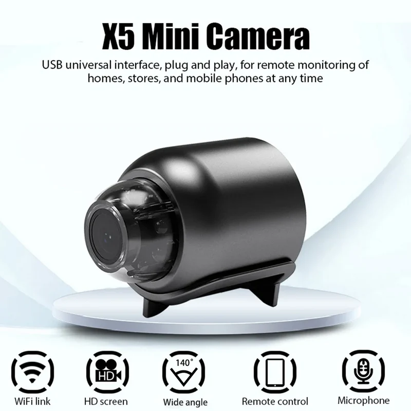 Waterdichte Mini Beveiligingscamera met Nachtzicht WiFi 1080P HD 160° Brede Hoek | Sansoti