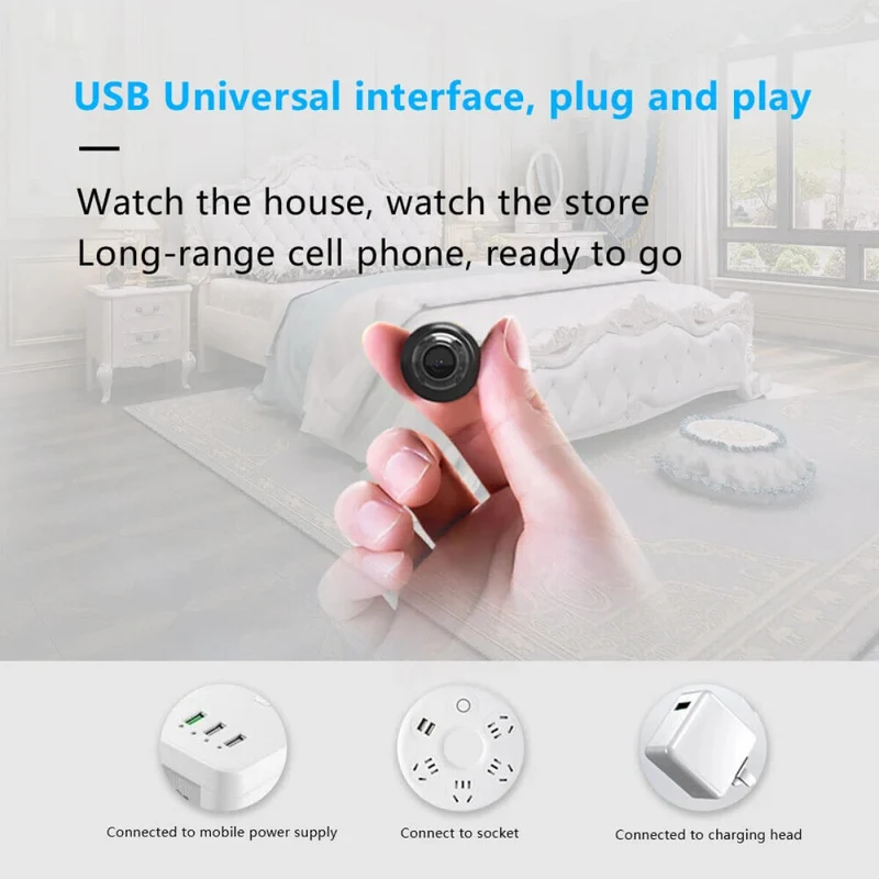Waterdichte Mini Beveiligingscamera met Nachtzicht WiFi 1080P HD 160° Brede Hoek | Sansoti