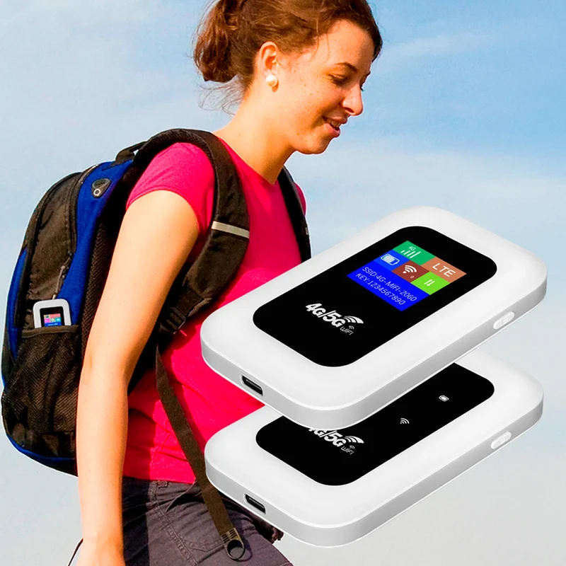 Draagbare 5G WiFi Router – Veilige Mobiele Internetverbinding voor Camper, Caravan en Reizen | 10 Apparaten | 150 Mbps | Sansoti