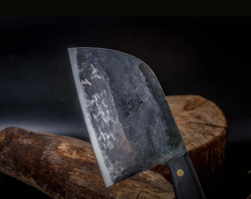 Handgesmeed Koksmes Carbon Staal 28 cm Hardheid HRC60 Veelzijdig Keukennes Duurzaam Scherp Mes voor Vlees Groente Vis | Sansoti
