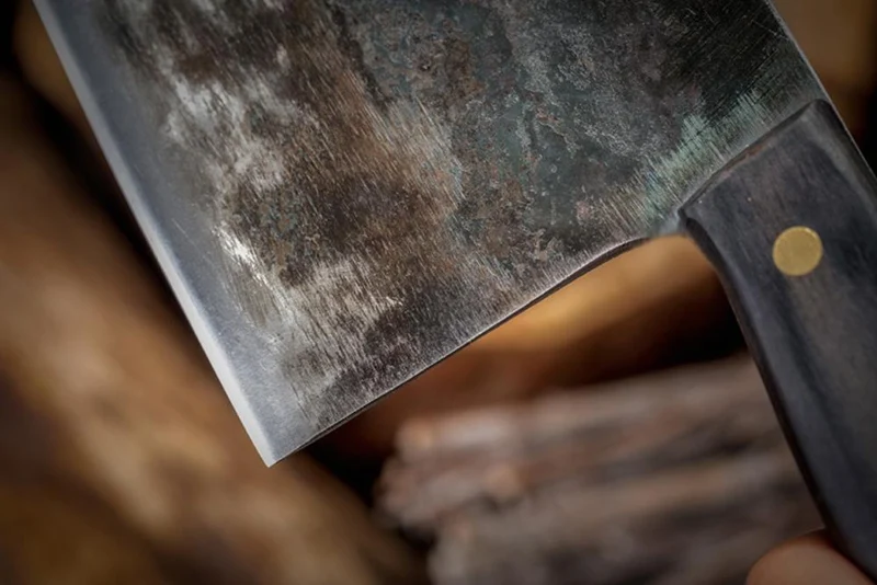 Handgesmeed Koksmes Carbon Staal 28 cm Hardheid HRC60 Veelzijdig Keukennes Duurzaam Scherp Mes voor Vlees Groente Vis | Sansoti
