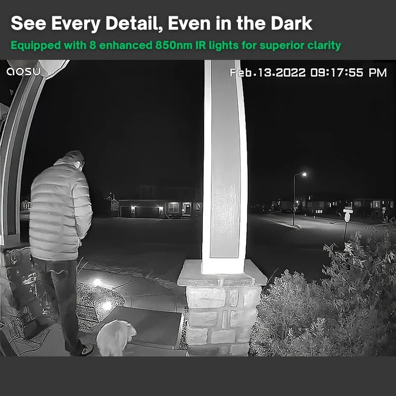 Draadloze Smart Video Deurbel Camera | HD-Beeldkwaliteit Dag & Nacht | WiFi Tweerichtings Intercom | Bewegingsdetectie | Geen Abonnement Vereist | Weerbestendig | Oplaadbare Batterij 90 Dagen | Sansoti