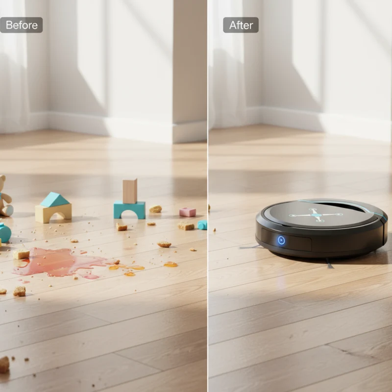 Autonome Robotstofzuiger met Slimme Navigatie en 16 Uur Accuduur | Automatische Stofzuiger voor Harde Vloeren Hout Vinyl Tegel Marmer USB Oplaadbaar Stil | Sansoti