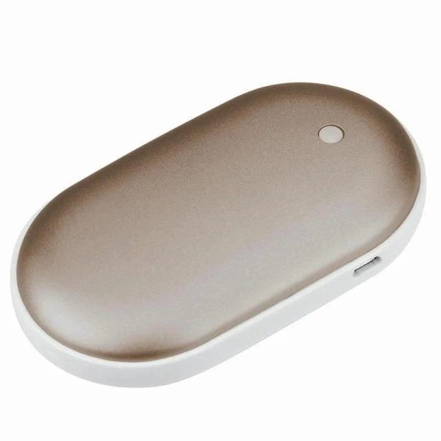 Oplaadbare Handwarmer met Powerbank 5200mAh Zilver Goud Roségoud Blauw Dubbele Verwarming 3 Temperatuurstanden USB-C Compact Zakformaat Outdoor Winter Cadeau | Sansoti