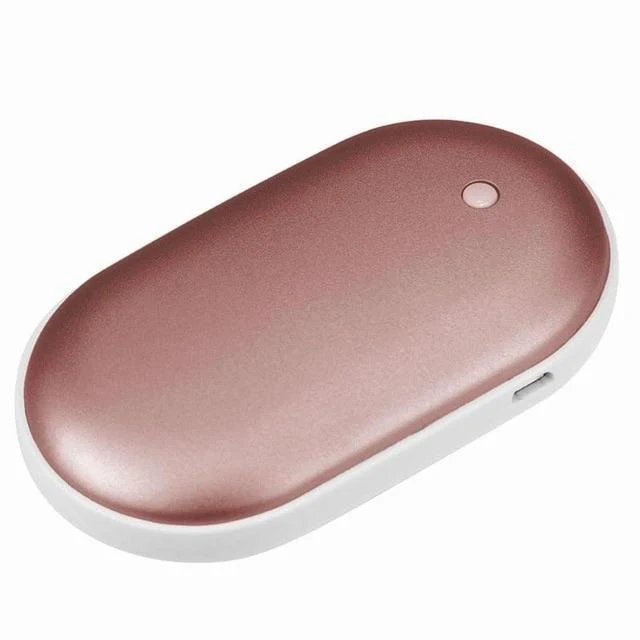 Oplaadbare Handwarmer met Powerbank 5200mAh Zilver Goud Roségoud Blauw Dubbele Verwarming 3 Temperatuurstanden USB-C Compact Zakformaat Outdoor Winter Cadeau | Sansoti