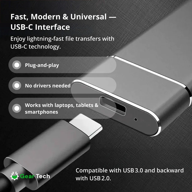 Externe SSD-Schijf 5TB – Draagbare Solid State Drive met USB 3.2 Snelle Datatransfer voor Laptop, PC en Console | Sansoti
