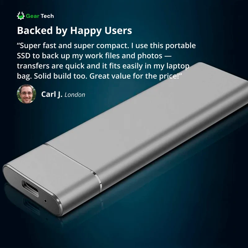 Externe SSD-Schijf 5TB – Draagbare Solid State Drive met USB 3.2 Snelle Datatransfer voor Laptop, PC en Console | Sansoti