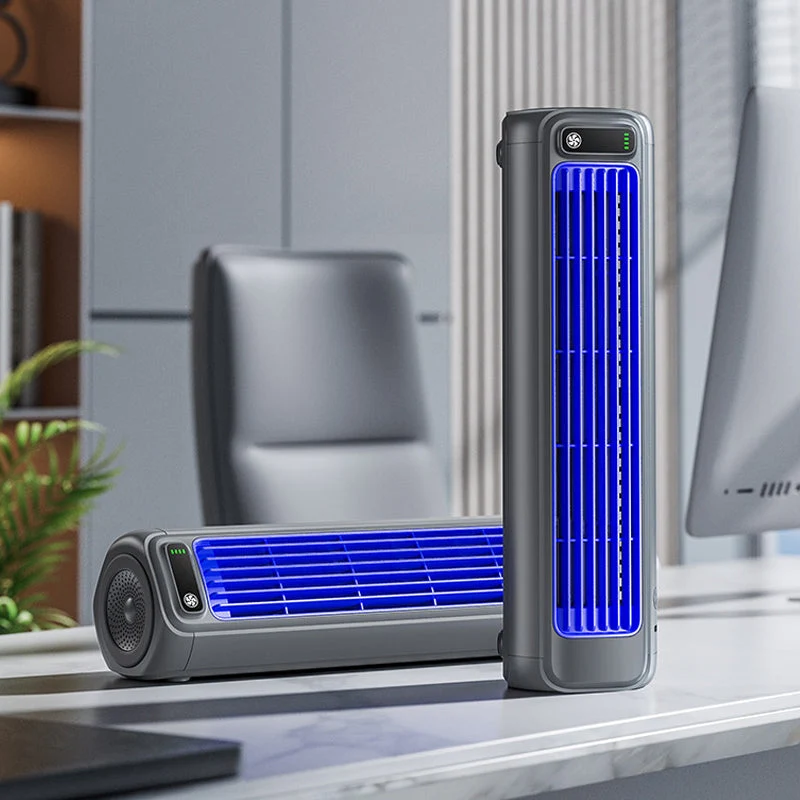 Draadloze Wandmontage Luchtkoeler met 12 Uur Accu – Oplaadbare Ventilator zonder Wieken voor Energiezuinige Koeling | Sansoti
