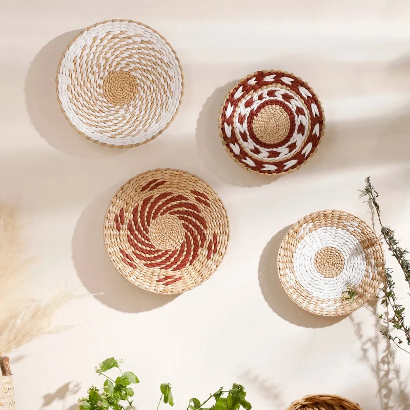 Handgeweven Zeegras Wandkunst Set – Natuurlijke Textuur en Boheemse Sfeer voor Modern en Rustiek Interieur | Sansoti