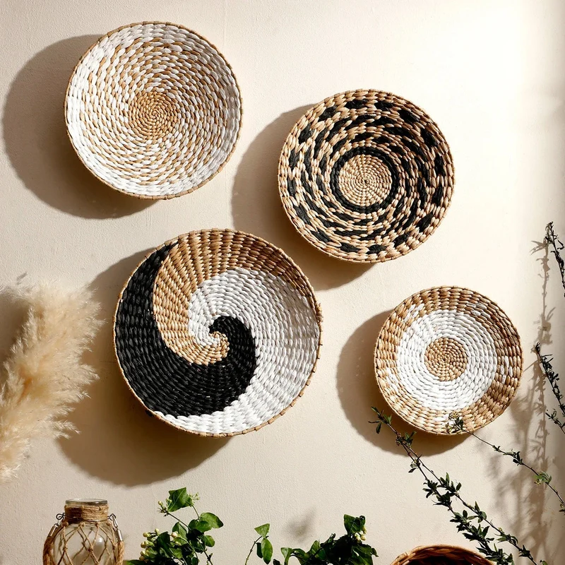 Handgeweven Zeegras Wandkunst Set – Natuurlijke Textuur en Boheemse Sfeer voor Modern en Rustiek Interieur | Sansoti