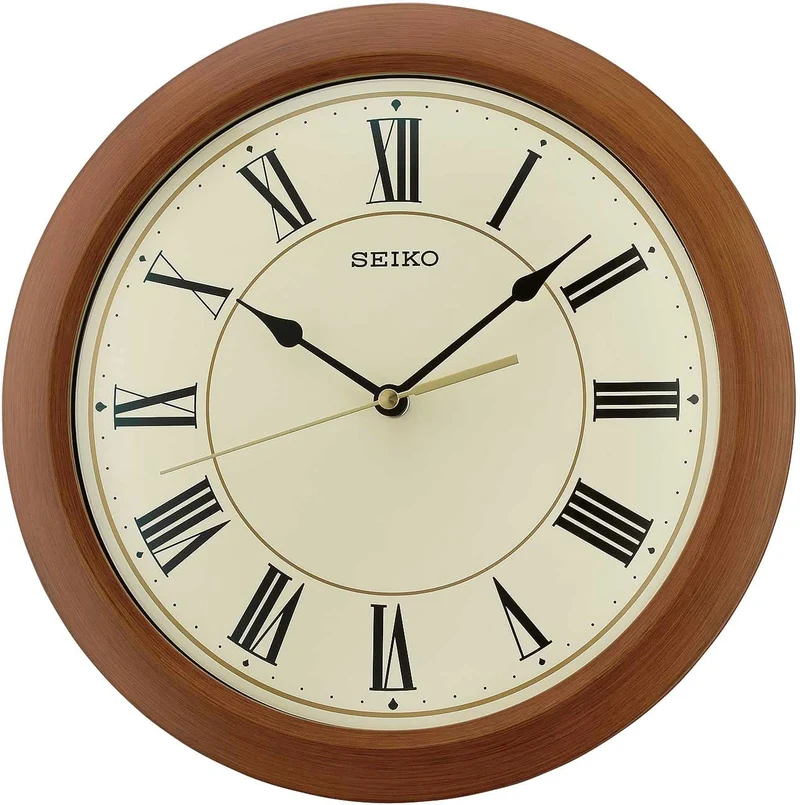 Seiko Wanduhr 30 cm Ø Kunststoff • Leises Quarzwerk • Römische Ziffern