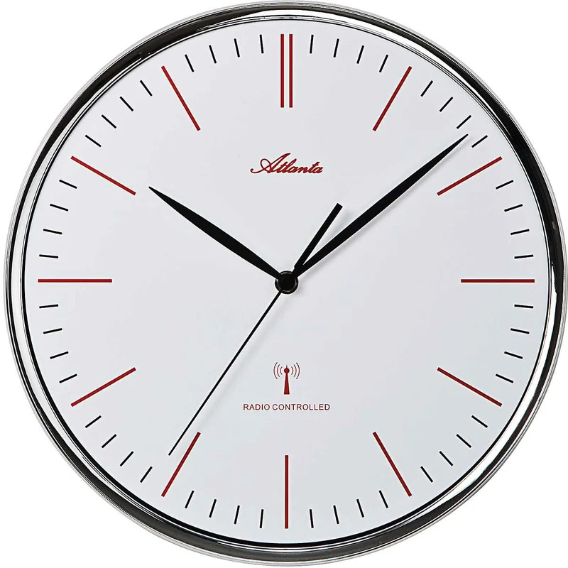 Atlanta Wanduhr 30 cm Ø Kunststoff • Funk • Arabische Zahlen
