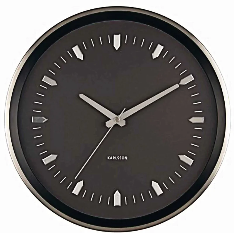 Karlsson Wanduhr 35 cm Ø Metall • Elegantes Design • Präzises Quarzuhrwerk