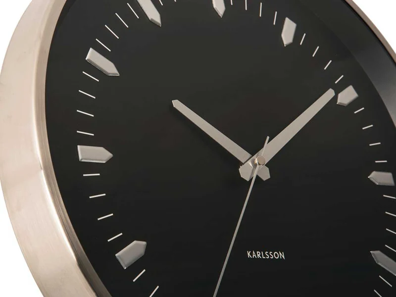 Karlsson Wanduhr 35 cm Ø Metall • Elegantes Design • Präzises Quarzuhrwerk