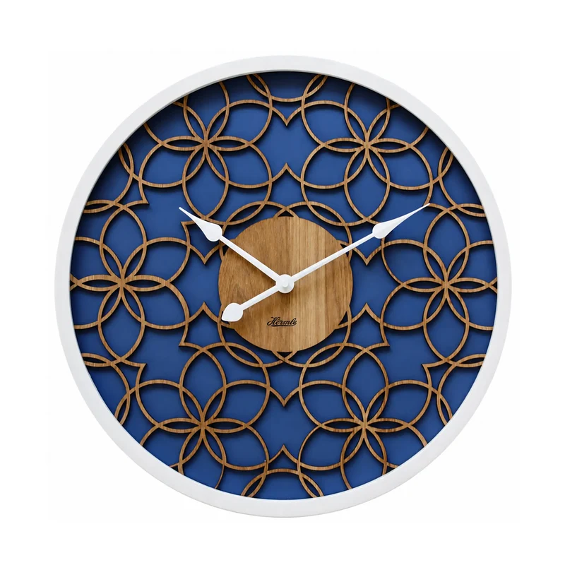 Hermle Wanduhr 40 cm Ø Holz • Modernes 3D-Design • Präzises Quarzwerk
