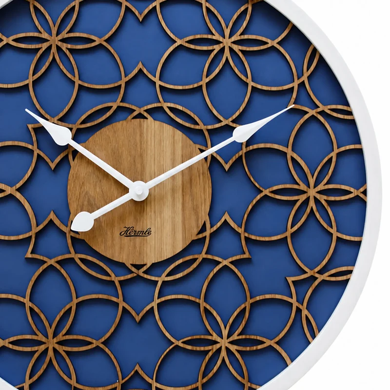 Hermle Wanduhr 40 cm Ø Holz • Modernes 3D-Design • Präzises Quarzwerk