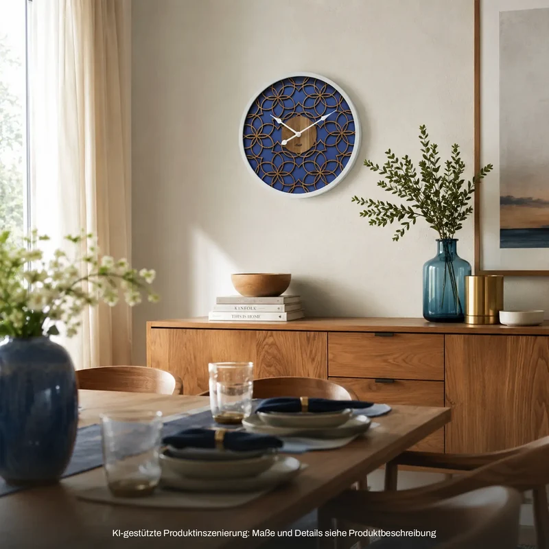 Hermle Wanduhr 40 cm Ø Holz • Modernes 3D-Design • Präzises Quarzwerk