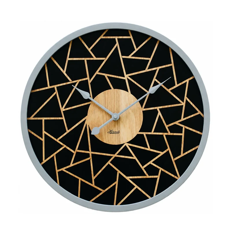 Hermle Wanduhr 50 cm Ø Holz • Minimalistisches Design • Geräuschloses Quarzwerk
