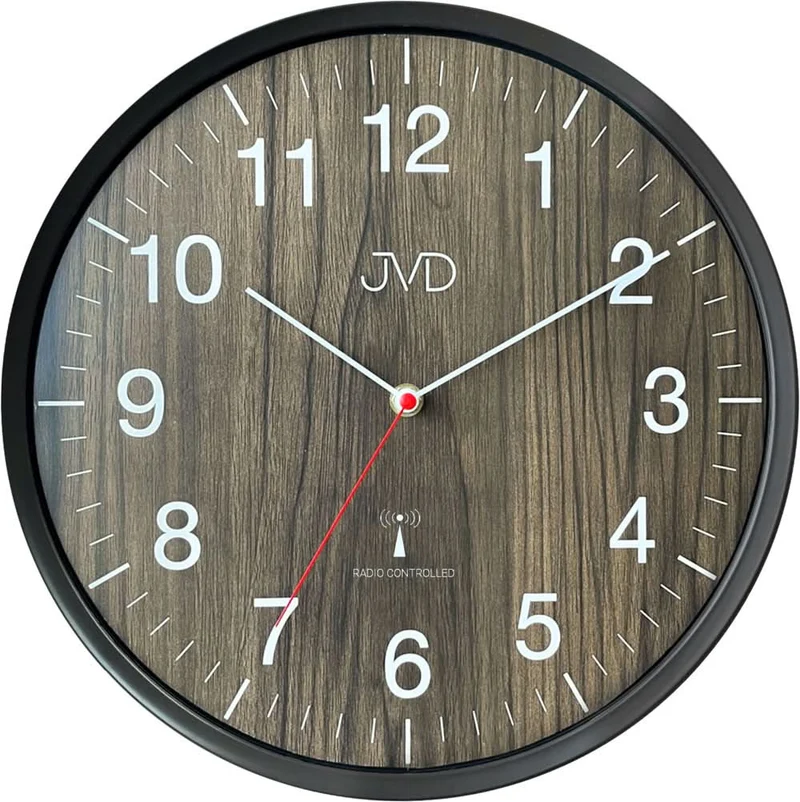JVD Wanduhr Holz • Zeitloses Design • Präzises Quarzwerk