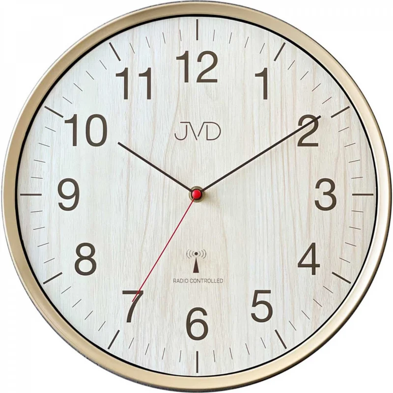 JVD Wanduhr 33x33x3,5 cm Kunststoff • Funkgesteuert • Modernes Design