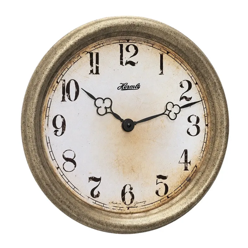 Hermle Wanduhr 30x30x5 cm Messing • Vintage Design • Präzises Quarzuhrwerk