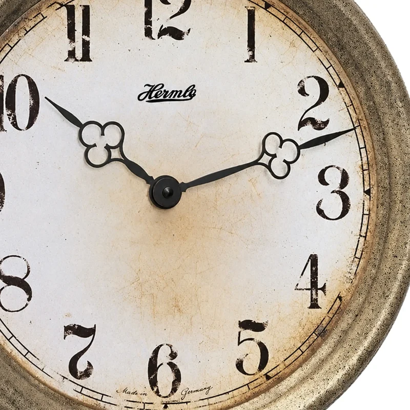 Hermle Wanduhr 30x30x5 cm Messing • Vintage Design • Präzises Quarzuhrwerk