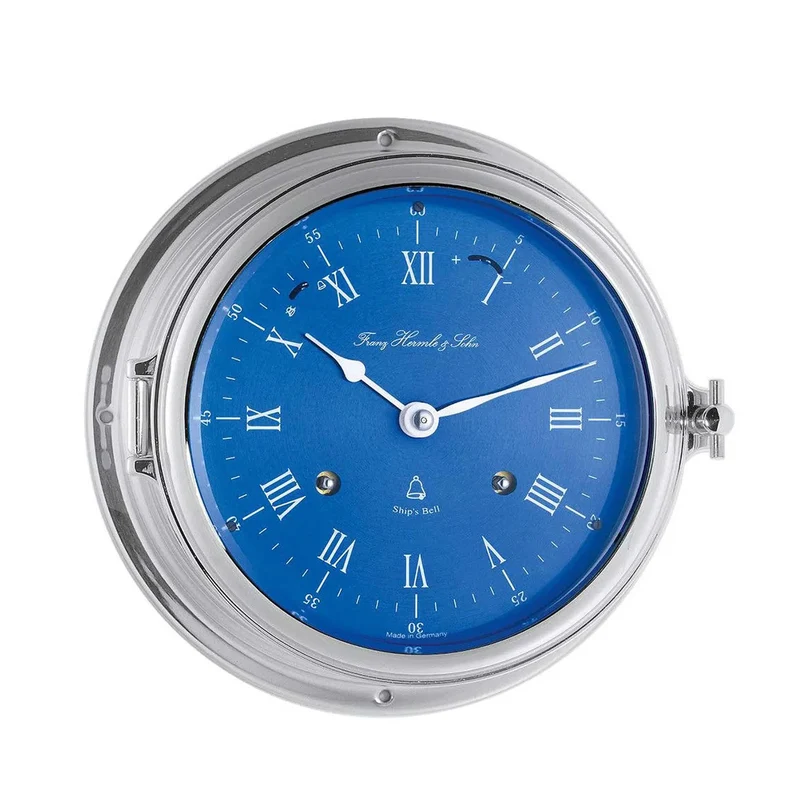 Hermle Wanduhr 18 cm Ø Messing • Mechanisches 8-Tage-Uhrwerk • Schiffsglockenschlag