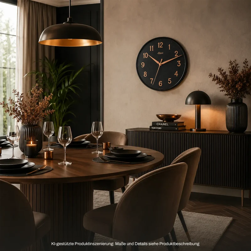 Hermle Wanduhr 40 cm Ø Metall • Modernes Design • Präzises Quarzuhrwerk