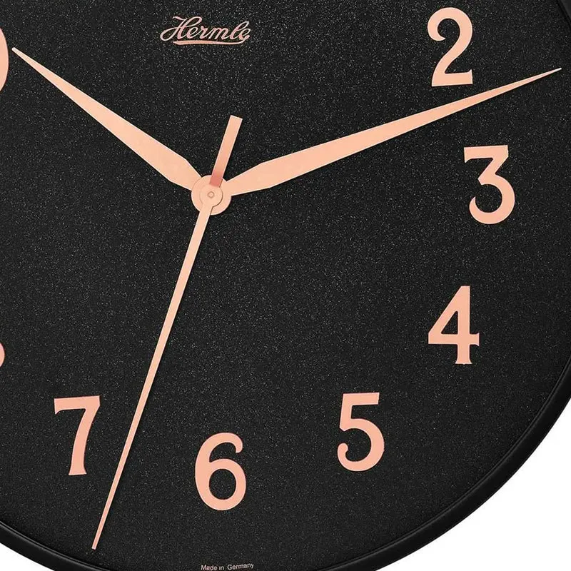 Hermle Wanduhr 40 cm Ø Metall • Modernes Design • Präzises Quarzuhrwerk