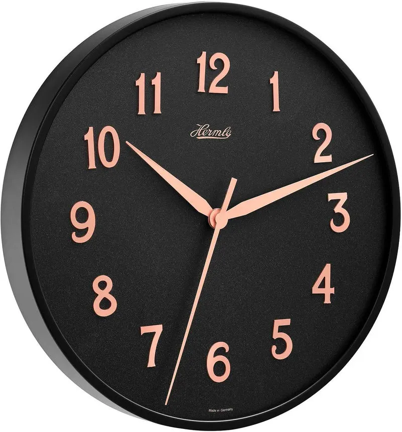 Hermle Wanduhr 40 cm Ø Metall • Modernes Design • Präzises Quarzuhrwerk