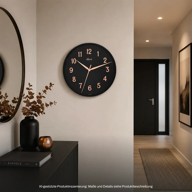 Hermle Wanduhr 40 cm Ø Metall • Modernes Design • Präzises Quarzuhrwerk